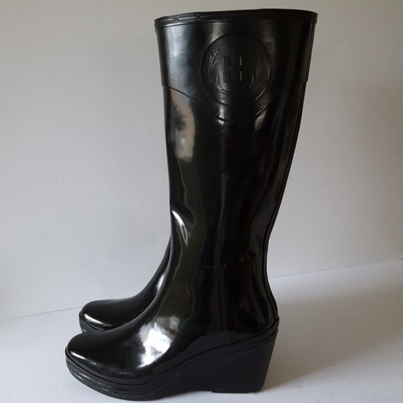 Hunter Champery Crest Wedge Gloss Rain 